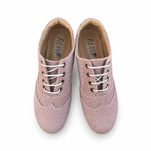 Oxford Curvy- Engraved Beige Leather