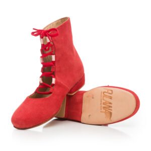 Ballerina Booties / Red Suede